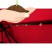 9 Feet Outdoor Patio Market Umbrella Solar Powered 32 LED Lights with Push Button Tilt and Crank, Red   